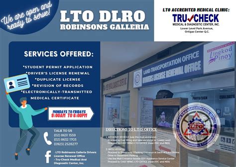 robinson imus lto|LTO Robinsons Galleria Drivers License Renewal .